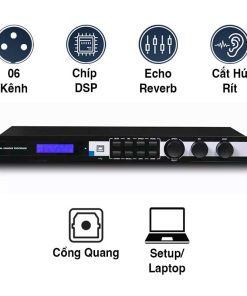 Vang số JBL KX180A (Chính Hãng), Chống hú Rít, 6CH, DSP, Optical