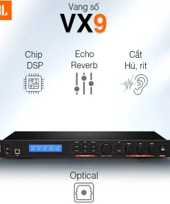 Vang số JBL VX9, DSP, USB2.0 Type-B, Optical, Coaxial, XLR, RCA